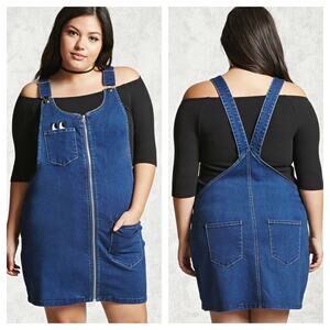 Forever 21 Plus Denim Overall Dress 1X